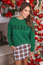 PREORDER- Fa La La Velvet Patch Luxe Pullover