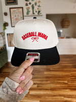 Baseball Mama Bow Embroidered Hat