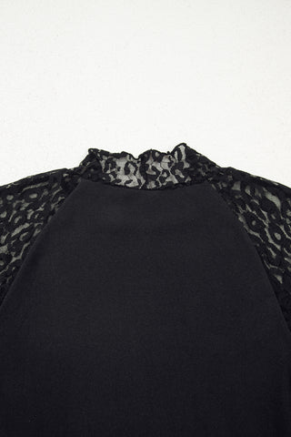 Mesh Inlay Leopard Top