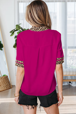 Kellinea Leopard Trim Top