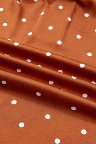 Rust Polka Dot Silky Top