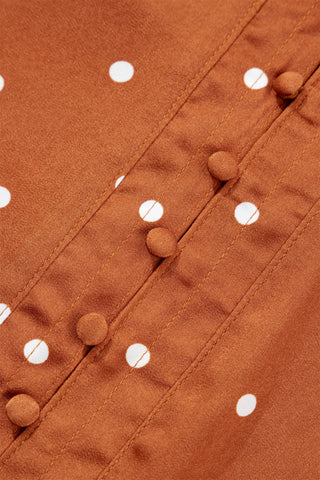 Rust Polka Dot Silky Top