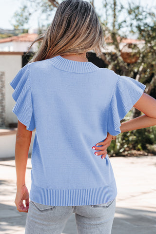 Beau Blue Ruffle Top