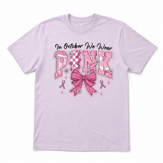 In October We Wear Pink Lightning Bolt Graphic Tee