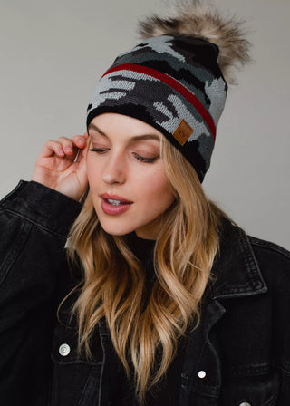 Camo Beanie Puff