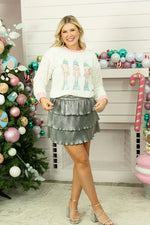 Shimmer Ruffle Skirt with Shorts