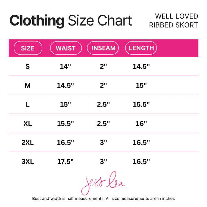 Preorder Well Loved Ribbed Skort