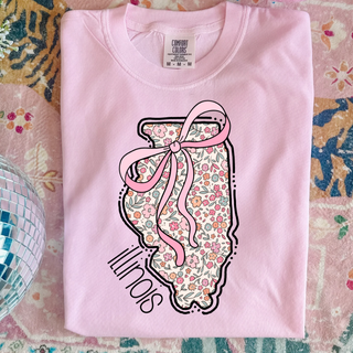 Floral IL State Graphic Tee
