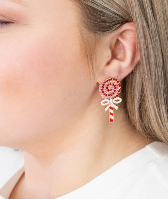 Peppermint Lollipop Earrings