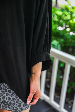 PREORDER- Sloane Button Up Top- Black