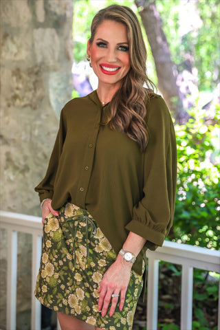 PREORDER- Olive Blossom Skort