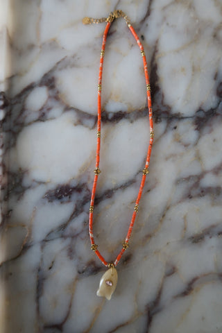 Sloane Necklace - Tan Fish