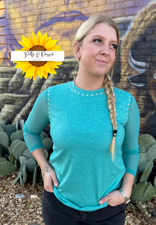 Stevie Stud Mesh Top