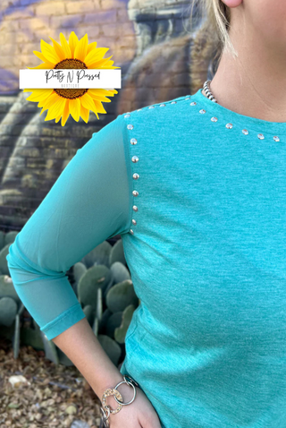Stevie Stud Mesh Top