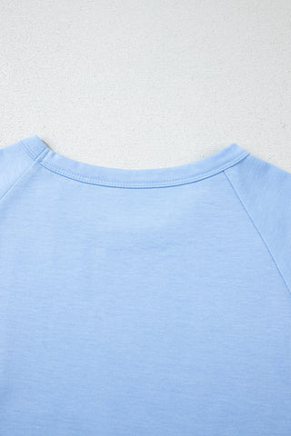 Bonbon Striped Patch Front Casual Tee