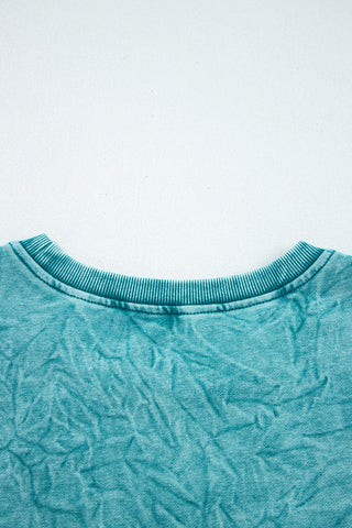 DUNE saved by grace Letter Embroidery Mineral Wash Loose Sweatshirt
