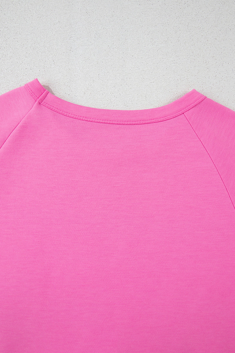 Bonbon Striped Patch Front Casual Tee