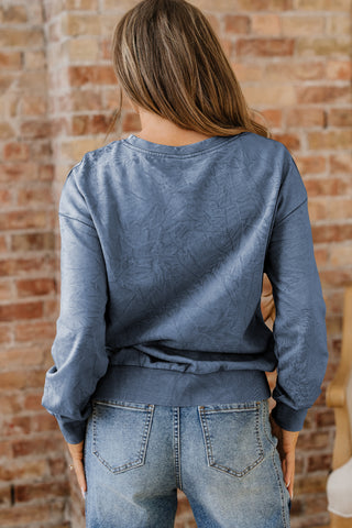 DUNE saved by grace Letter Embroidery Mineral Wash Loose Sweatshirt