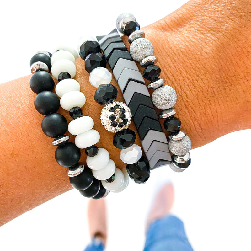 Black Beauty Leopard Bracelet Stack
