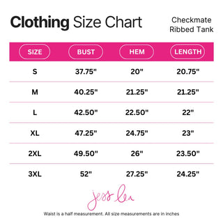 Checkmate Ribbed Tank- Red