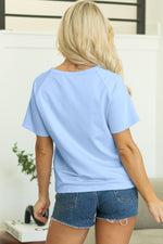 Bonbon Striped Patch Front Casual Tee