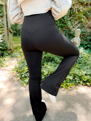 Fallon Flare Bottom Suck & Tuck Leggings - Girl Code Couture