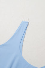 Myosotis Plain Sleeveless Loop Drawstring Cinched Waist Romper