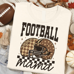 Brown Checkered Football Mama Graphic Tee