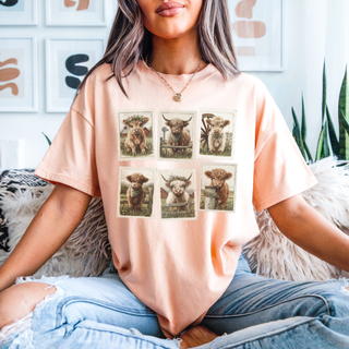 Highland Cow Stamps Graphic Tee