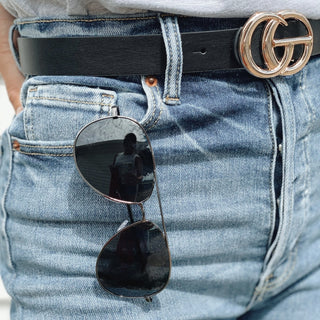 The Becky Gun Metal Aviator Glasses