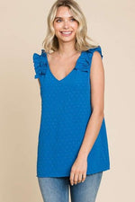 Swiss Dot Ruffle Tank