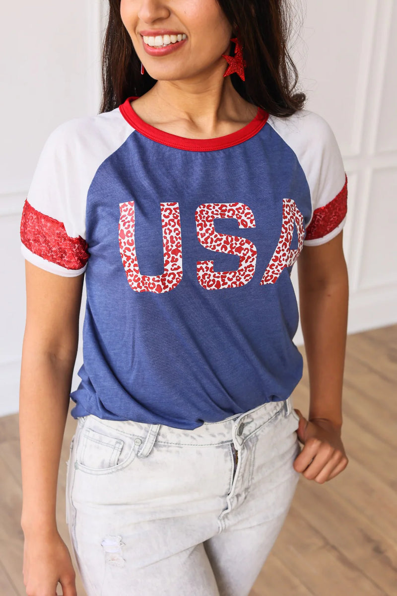 Red Leo USA Top