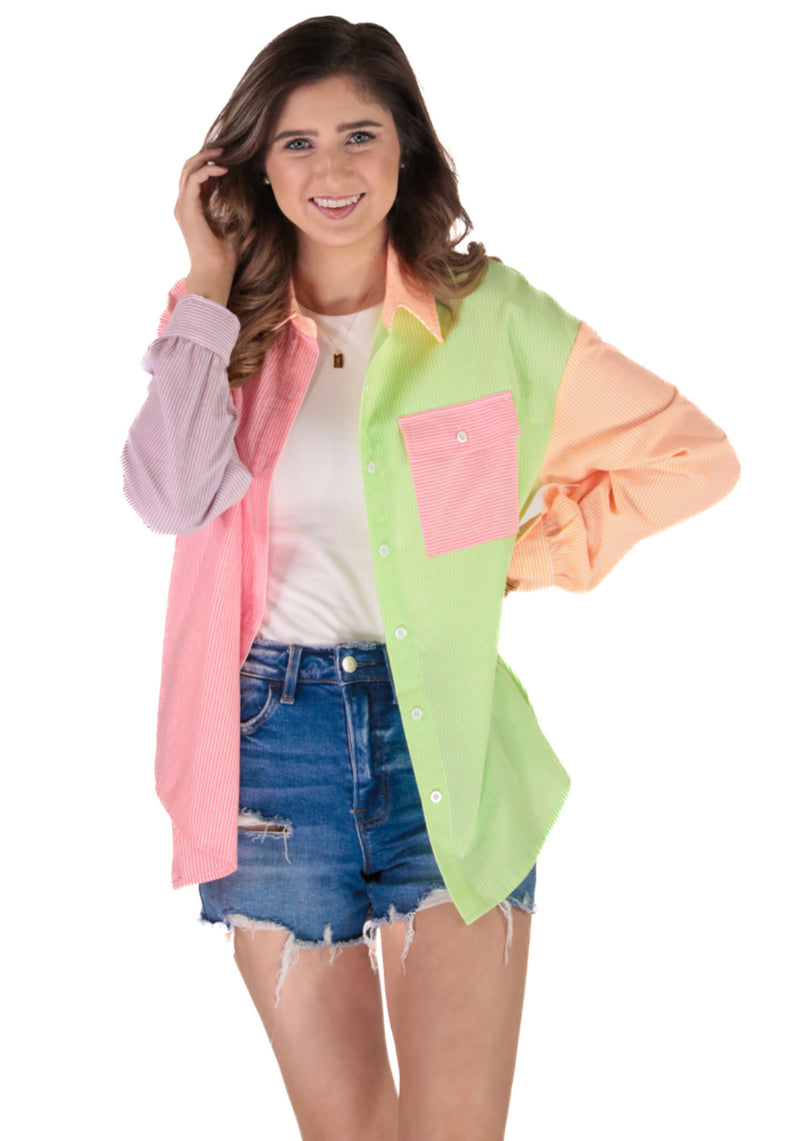 Tour the Town Colorblock Top