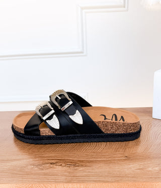 Iris Buckle Sandal in Black