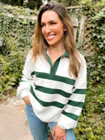 Jordan Jacquard & Striped Pullover - Girl Code Couture