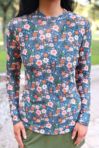 Kate Mesh Top- Gwen Floral