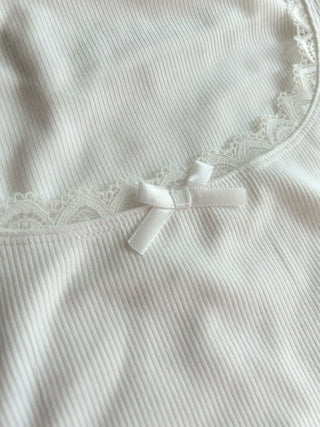 Lana Lace Trim Ribbed Long Sleeve - Girl Code Couture