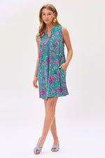 Dear Scarlett Lizzy Tank Dress in Emerald/Pink