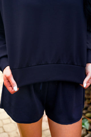 Luna Luxe Pullover Set- Navy