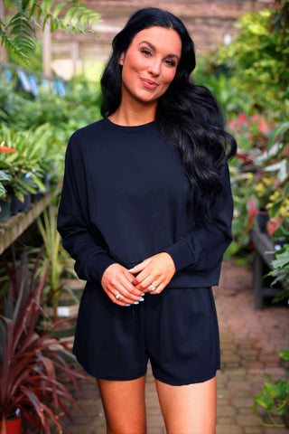 Luna Luxe Pullover Set- Navy