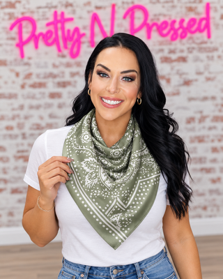 Natalie modeling Wild Rags at Pretty N Pressed Boutique