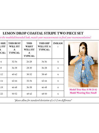 PRE - ORDER Lemon Drop Coastal Striped Two Piece Set - 5/26 - Girl Code Couture