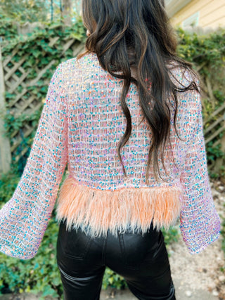 Starla Sequin & Feather Party Top - Girl Code Couture