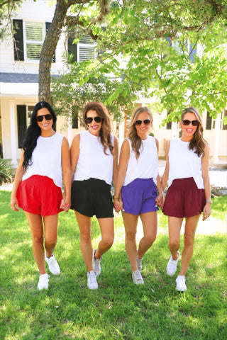 Sunny Strolls High Waisted Shorts- Black