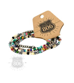5-strand bead bracelet 806-B036