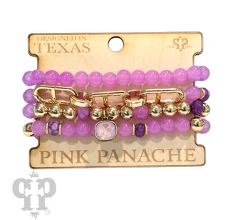 Four strand bead bracelet set 1CNC E180