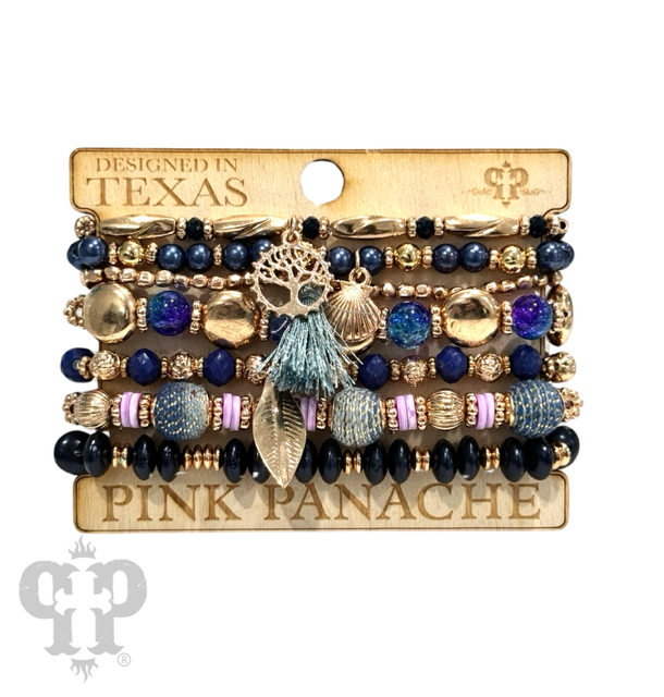 Seven strand bead bracelet set 1CNC E187