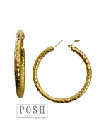 Etched hoop earring 9PE340