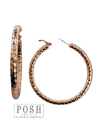 Etched hoop earring 9PE340
