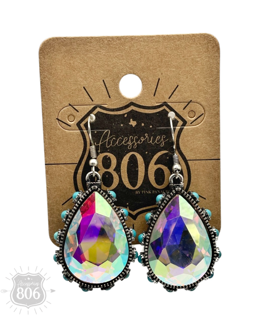Rhinestone teardrop earring 806-E417